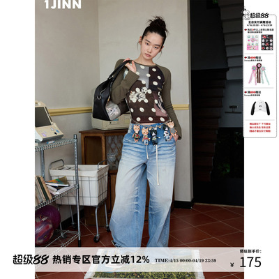 1JINNSTUDIO猫狗波点印花T恤