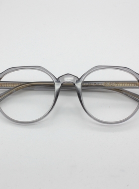 复古多边形透明茶灰色眼镜架轻日系小脸黑色圆框眼镜防蓝光近视女
