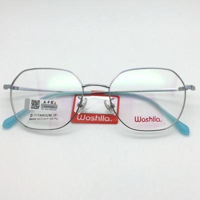 多边形银色大框防蓝光近视眼镜