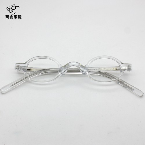 复古扁圆形板材小框眼镜架