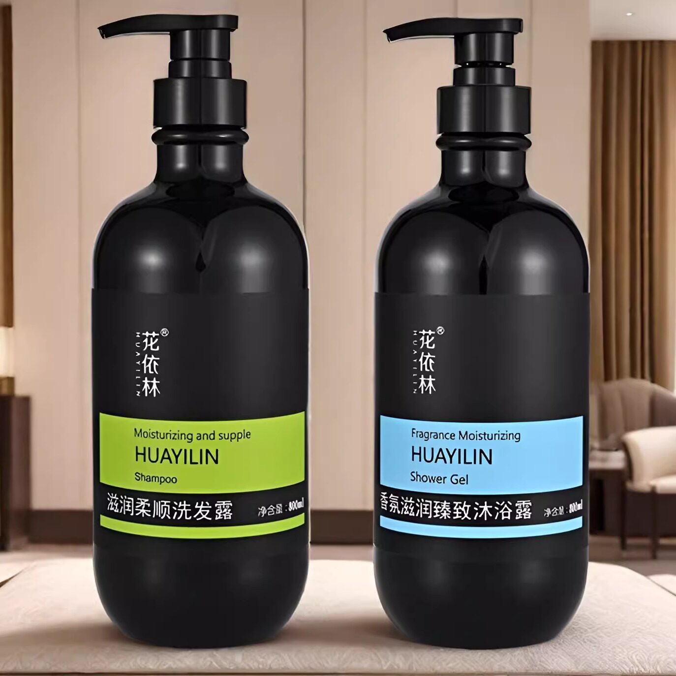 花依林滋润柔顺洗发露+香氛滋润臻致沐浴露共1600ml-家庭超值套装