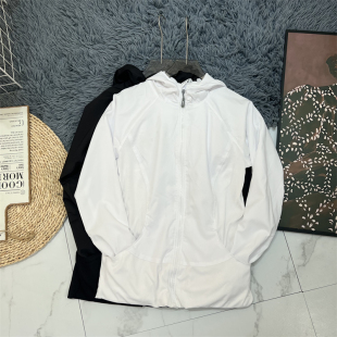 女上衣 外单修身 显瘦运动外套新款 健身跑步开衫 连帽瑜伽服长袖
