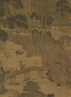 楠庐临摹底稿古画山水画