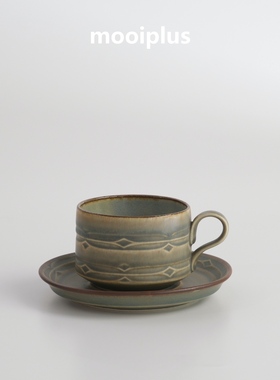 丹麦/中古｜ B&G Rune幸运符文浮雕草绿色咖啡杯 | mooiplus