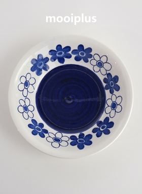 瑞典/中古｜Rorstrand Anemon蓝色银莲花汤盘深盘 / mooiplus