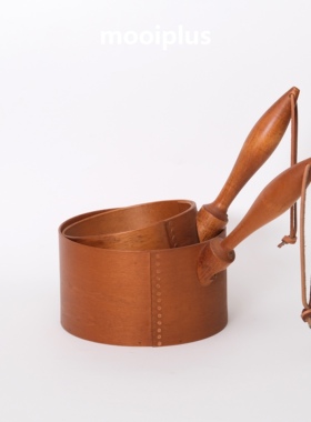 美国/中古｜Frye's Measure Mill 樱桃木 把手 储物盒 木制舀勺