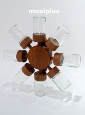 丹麦/中古｜Digsmed柚木实木 可旋转 香料架 调料罐 / mooiplus