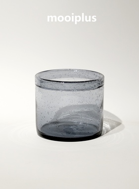 瑞典/中古｜Boda Erik Hoglund 灰色气泡感玻璃收纳罐 / mooiplus