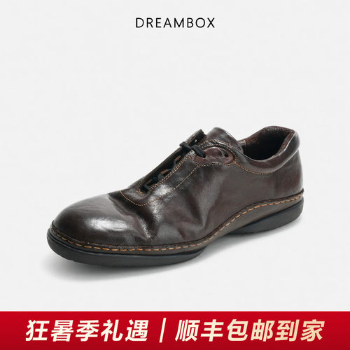 水洗马皮软底舒适休闲鞋