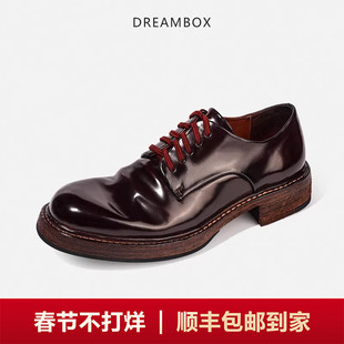 DREAMBOX钧博vibram马臀皮纯手工商务男鞋固特异极简风通勤皮鞋