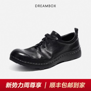鞋 DREAMBOX钧博水洗马皮男鞋 软皮软底舒适男士 户外休闲鞋 2026新款