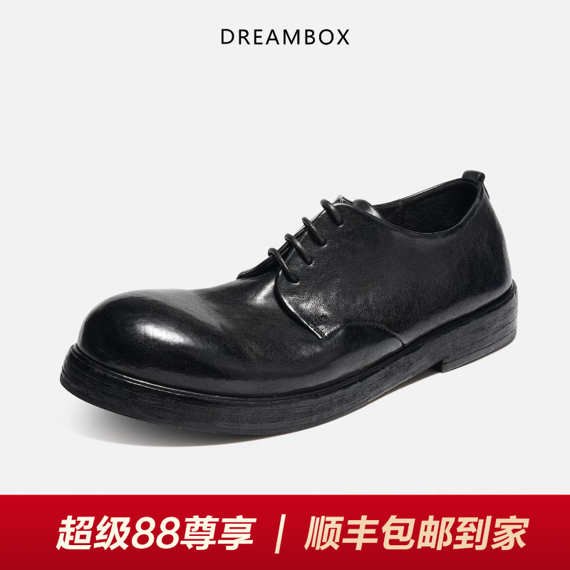 钧博马皮透气复古英伦大头德比鞋图片