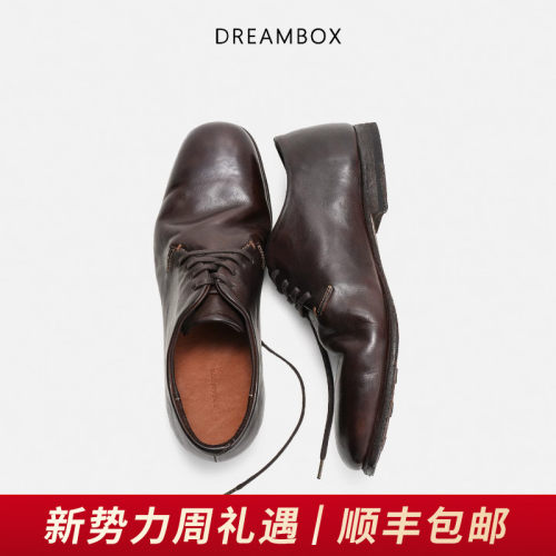 水洗马皮极简风休闲皮鞋