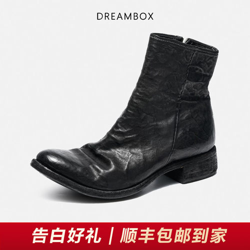 钧博进口袋鼠皮尖头侧拉链皮靴