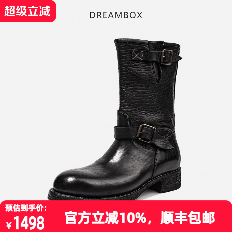 高档马皮手工固特异工程师靴