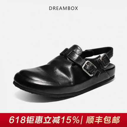 DREAMBOX钧博重水洗马皮包头凉鞋纯手工春夏季勃肯鞋男士两用凉拖