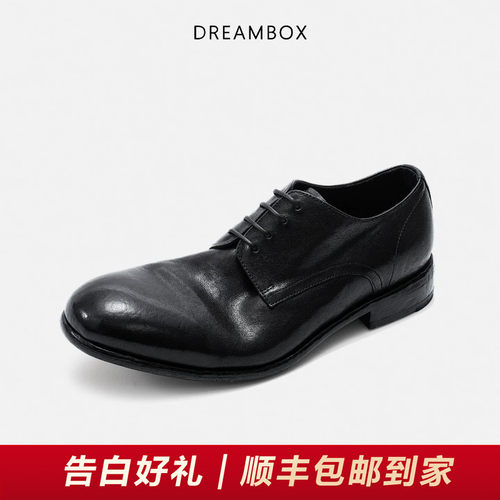 钧博石洗马皮透气休闲皮鞋