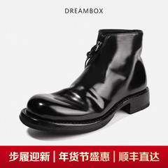 dreambox钧博vibram高端马臀皮男靴秋冬新款固特异侧拉链切尔西靴