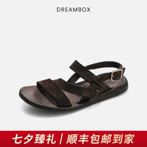 DREAMBOX钧博透气水洗马皮凉鞋