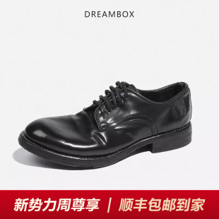 DREAMBOX钧博vibram高端商务男鞋意大利马臀皮手工固特异休闲皮鞋