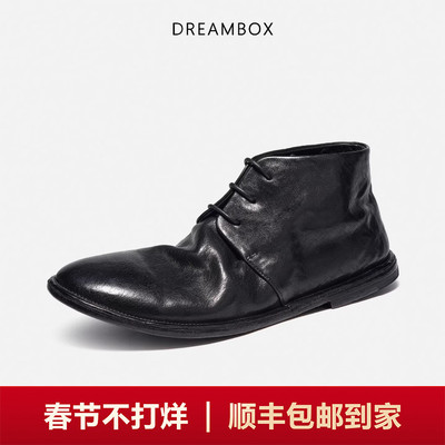 钧博2025新款石水洗马皮短靴