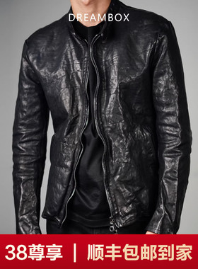 DREAMBOX钧博2025新款瑞士riri拉链皮衣水洗马皮复古皮夹克外套