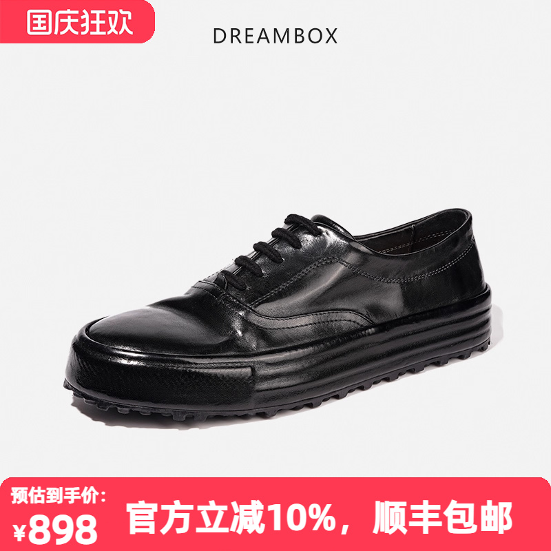dreambox钧博vibram小白鞋水洗马皮休闲板鞋秋季高端手工男士鞋子