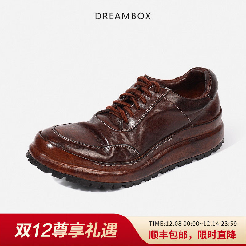 dreambox复古高档马皮休闲皮鞋