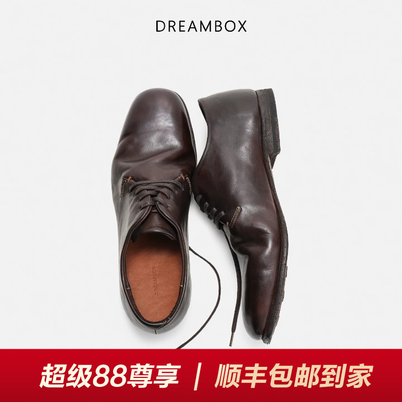 水洗马皮极简风休闲皮鞋图片