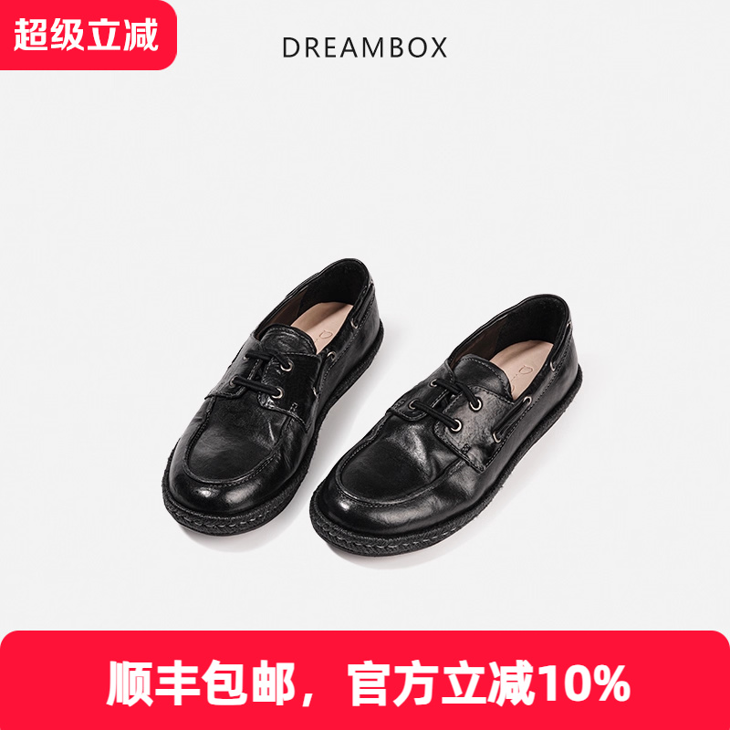 dreambox钧博女鞋2025秋季新款马皮帆船鞋平底轻便舒适气质单鞋
