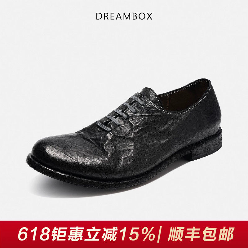 DREAMBOX钧博vibram进口袋鼠皮休闲皮鞋水洗复古暗黑先锋手工鞋子
