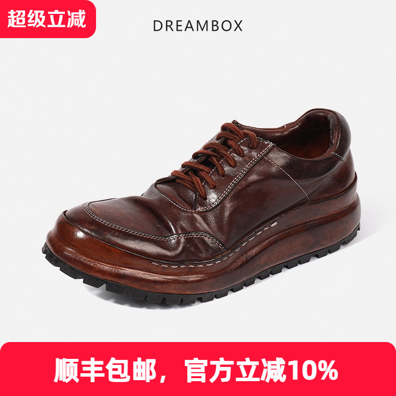 dreambox复古高档马皮休闲皮鞋