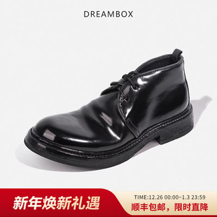 dreambox钧博vibram防滑耐磨高帮皮鞋 意大利马臀皮手工固特异男靴