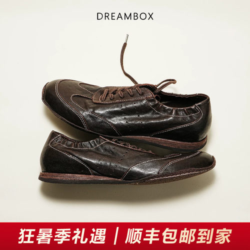 DREAMBOX钧博夏季薄底透气轻便时尚休闲鞋舒适百搭马皮男士德训鞋