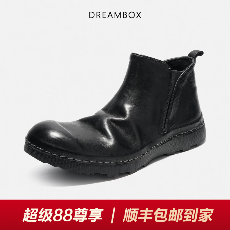 DREAMBOX钧博短靴水洗马皮切尔西图片