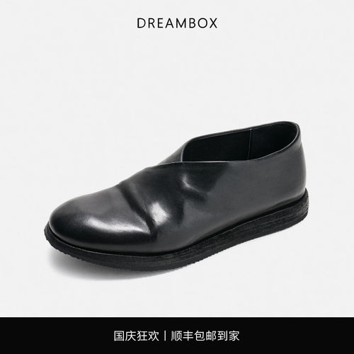 钧博一脚蹬水洗马皮休闲皮鞋