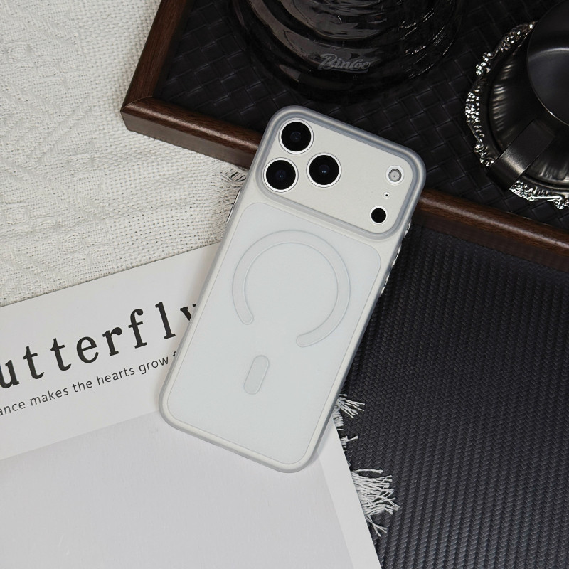 带相机按键超薄软壳适用苹果17promax手机壳新款iPhone17透明磨砂16pro磁吸15镜头全包14pro防摔防指纹保护套