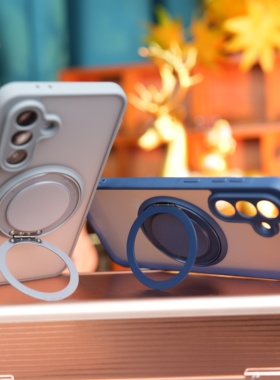 带360度旋转折叠支架适用三星s25ultra手机壳a34磨砂s24fe磁吸23plus指环扣s25edge防摔glaxysA56外壳A25创意