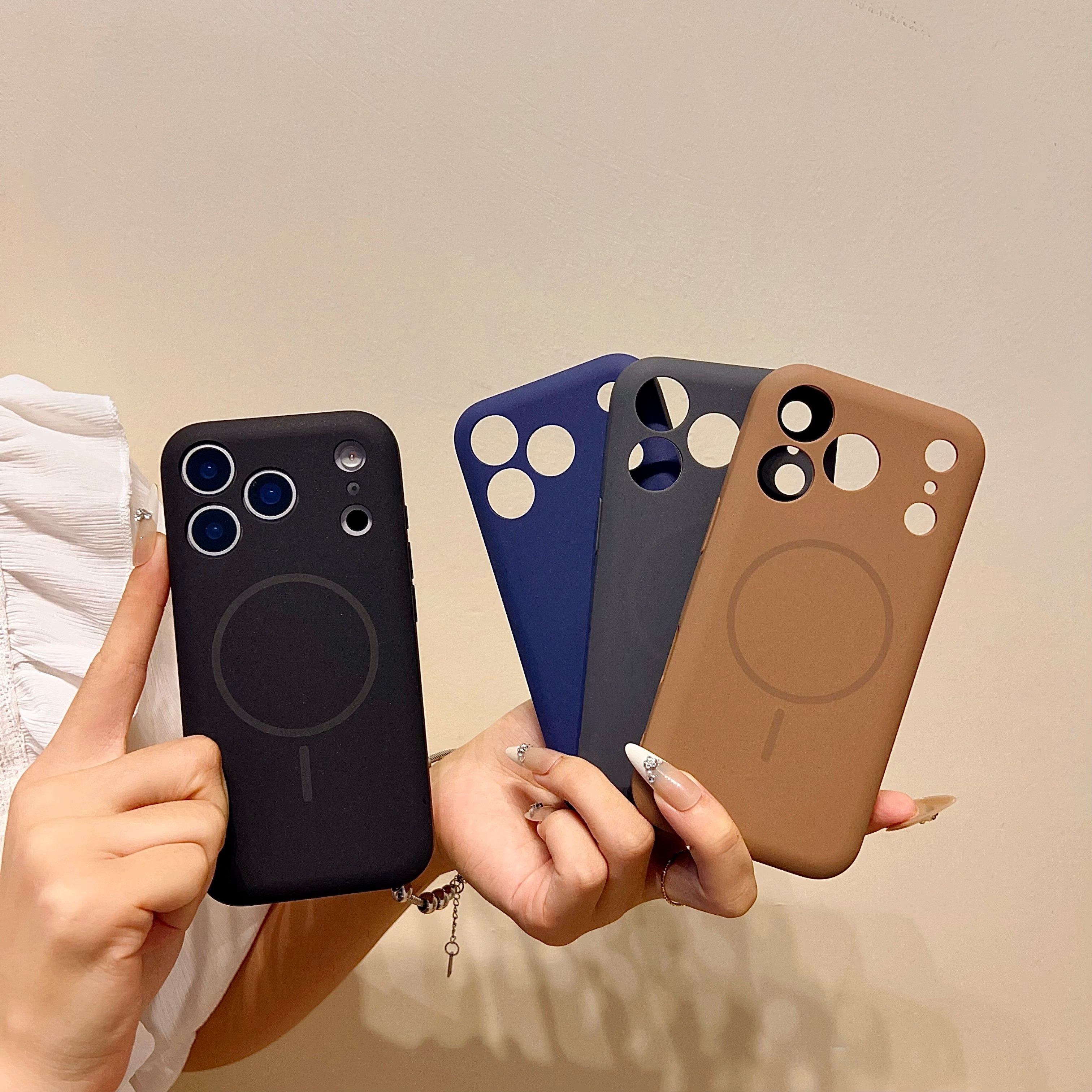 镜头持平磁吸适用苹果17promax手机壳iphone15卡槽装放卡包17Air磨砂收纳14门禁13硅胶12p防摔软壳肤感保护套