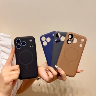 镜头持平磁吸适用苹果17promax手机壳iphone15卡槽装放卡包17Air磨砂收纳14门禁13硅胶12p防摔软壳肤感保护套