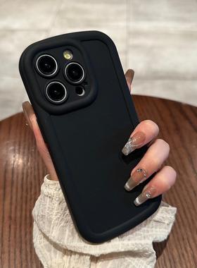 液态11防摔情侣13pro12简约款纯色小众机壳新款适用苹果14女生手镜头黑色包iphone15promax全护套保耐脏硅胶