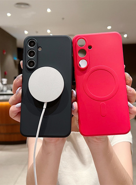 仙气适用三星S25ultra手机壳新款磁吸GalaxyS24ultra高级感A55防摔s23FE简约s22plus保护套s21+男Z FLIP6女款