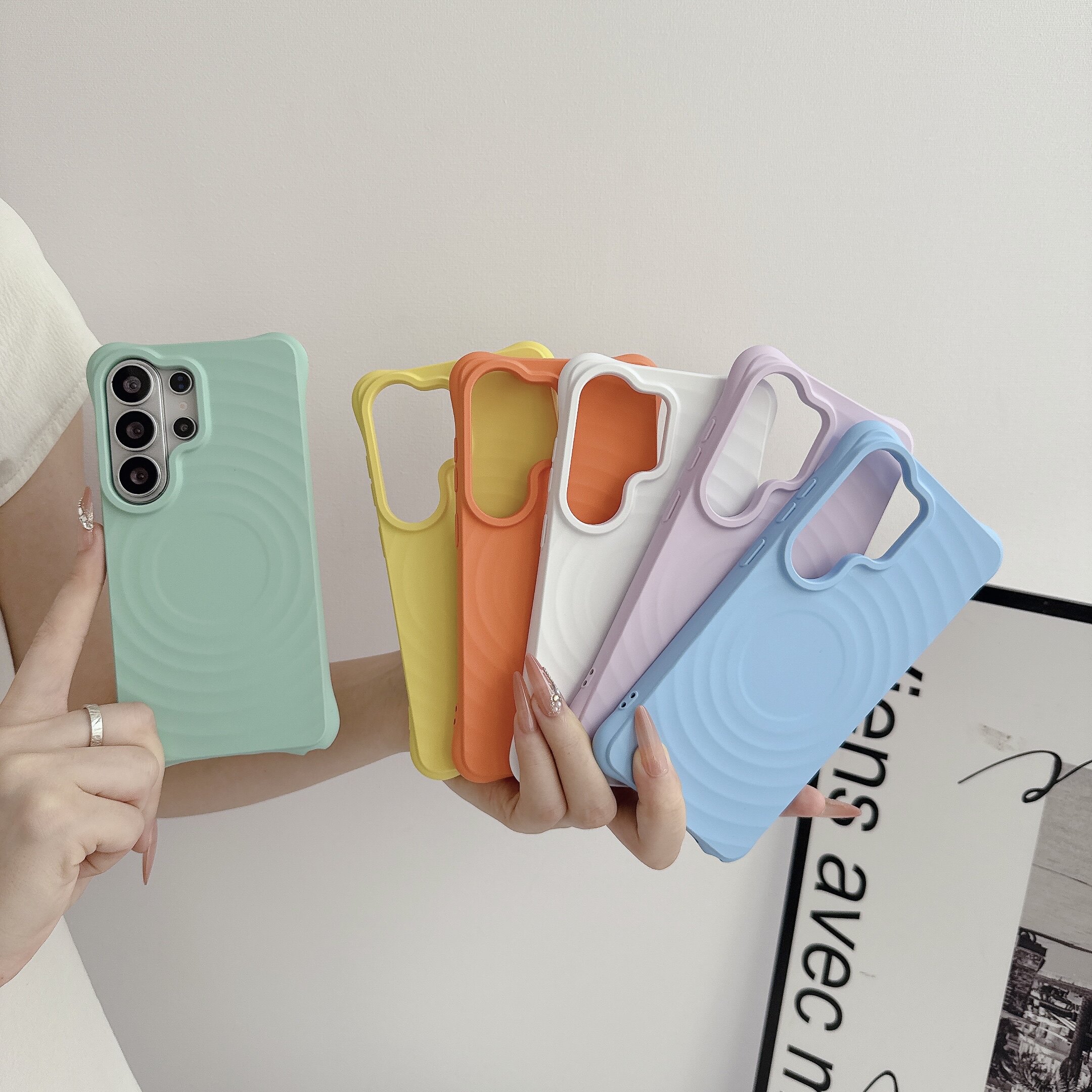 适用三星s26ultra磁吸波漾手机壳新款s24u橙色s26+超好看s26plus紫色高级感S26保护套软壳独特防摔s25ultra女