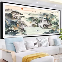 Вышивка Mona Lisa Cross Emelcodery 2023 Новая гостиная значительная атмосферная пейзаж