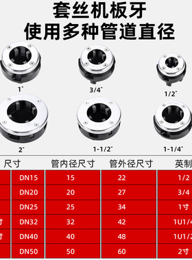 配件钢象套丝机配件板牙夹具割刀辅助器套丝头电动配件