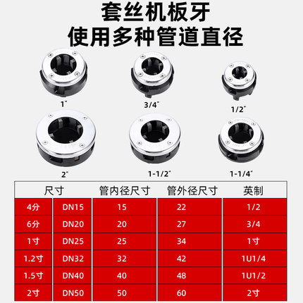 配件钢象套丝机配件板牙夹具割刀辅助器套丝头电动配件
