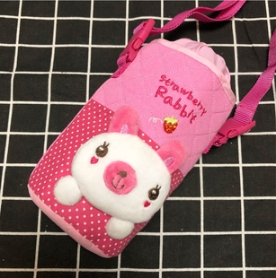 斜挎可爱膳魔师儿童吸管杯水杯套350ml400mlfoogo305ml保温水壶套