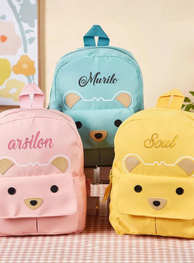 刺绣定制儿童书包幼儿园宝宝双肩包男孩女孩小学生卡通背包