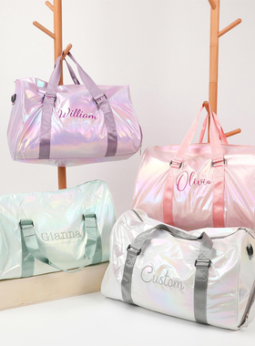 刺绣定制珠光炫彩旅行包干湿分离防水健身包大容量行李包运动瑜伽