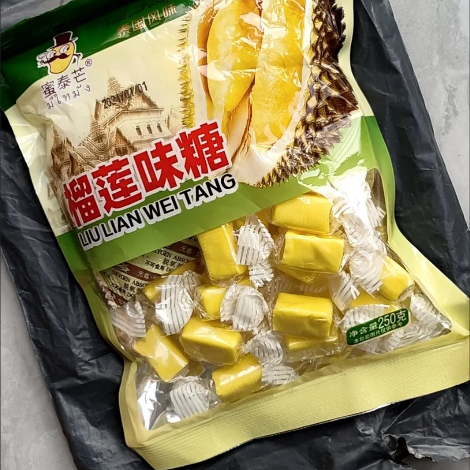 蜜觅诱惑泰国正宗榴莲糖果儿童1斤装特浓软糖46g零食散装袋装